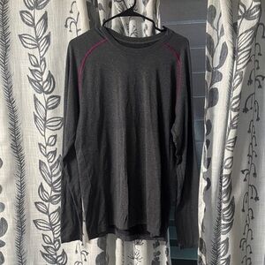 lululemon athletica Dark Gray metal vent tech Long Sleeve Tee